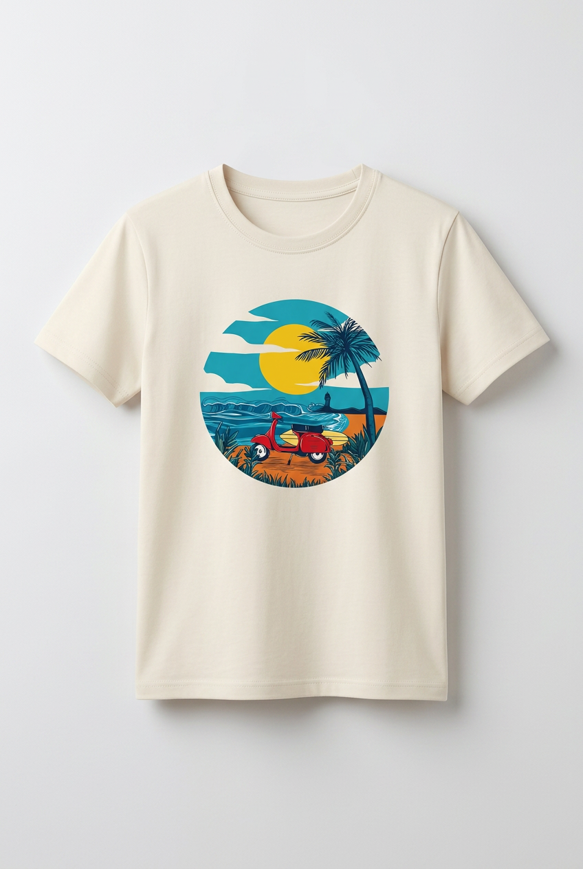 T-Shirt Beach Theme Print