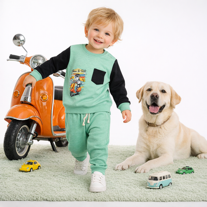 Pajama Suit fleece with Pocket & Scooter - Little Hug
