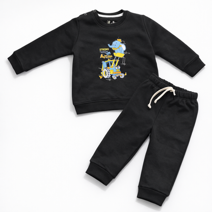 Pajama Suit fleece strong in action elephant - Little Hug