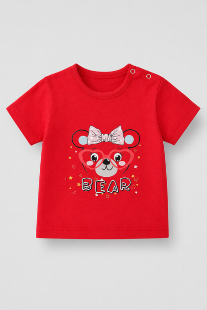 Girls Tight Suit Bear Print