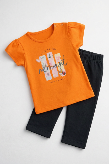 Girls Tight Suit Flowers Print