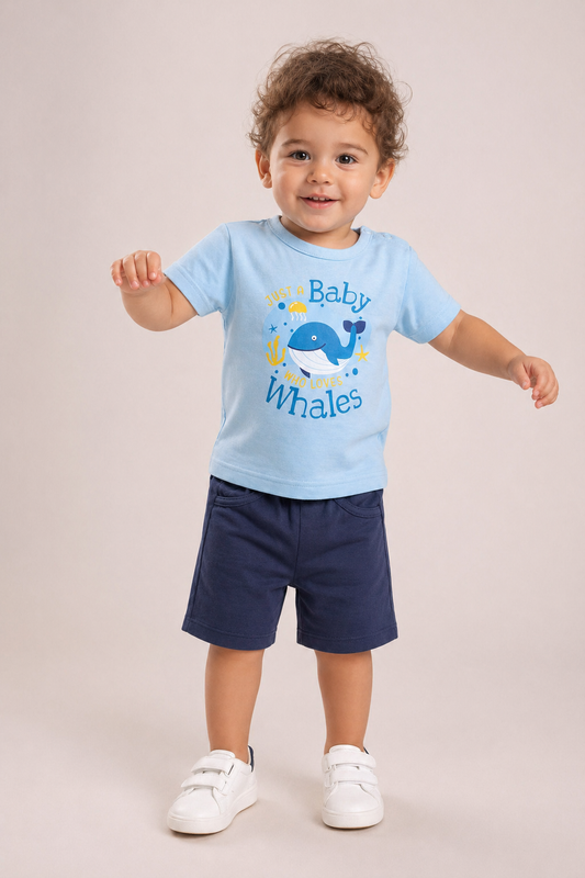 Knicker Suit Baby Whale Print