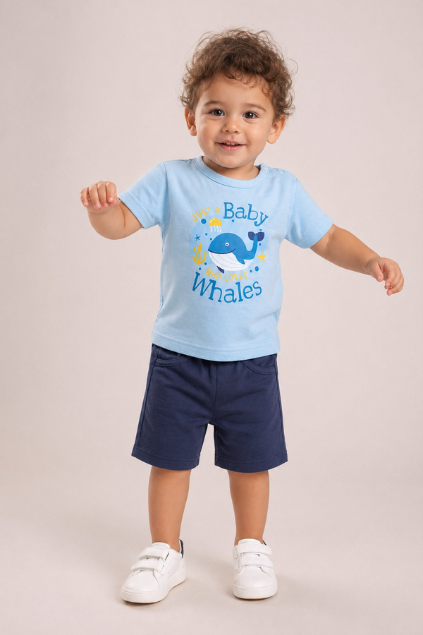 Knicker Suit Baby Whale Print