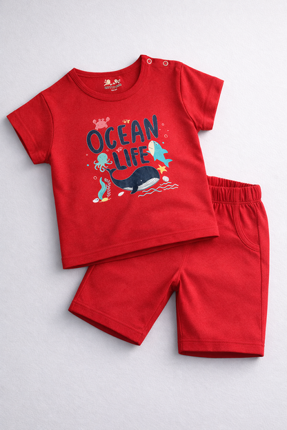 Knicker Suit Ocean Life Theme Print