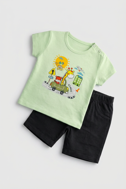 Knicker Suit Car Travel Theme Print