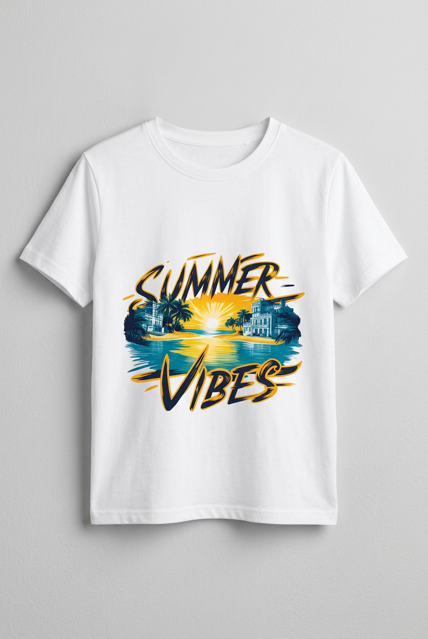 T-Shirt Summer Vibes Theme Print