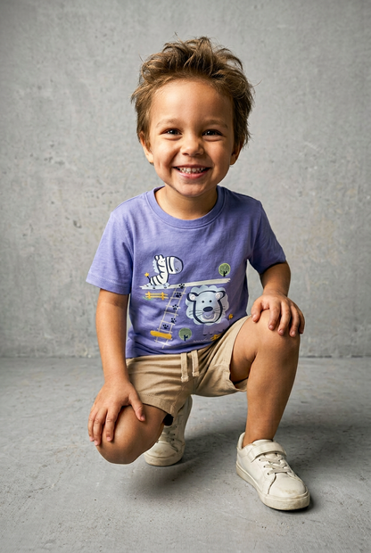 Boys T-Shirt Safari Adventure Theme Print